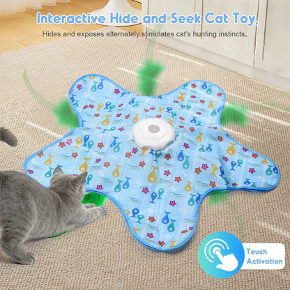 Interactive Rechargeable Feather Hunting Toy for Cats - Automatic Hide and Seek Indoor Exercise and Boredom Relief for All Breeds