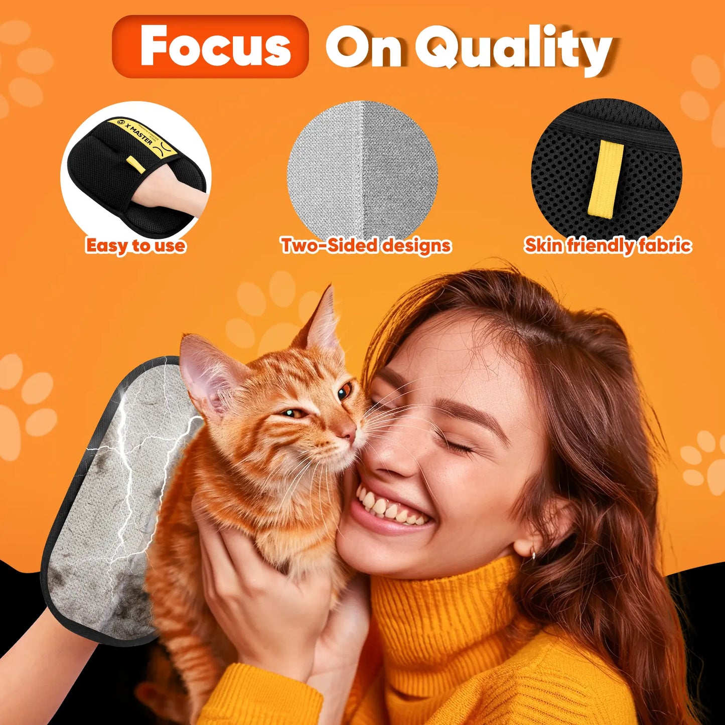 Premium Electrostatic Pet Hair Removal Gloves for Cats and Dogs - Reusable Mitt for Effective Hair Removal on Furniture, Carpets, and Car Seats