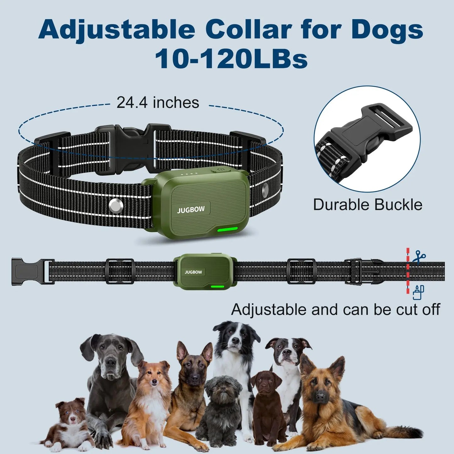JUGBOW Remote Dog Training Collar - 4500FT Range, IPX8 Waterproof, 4 Training Modes, Rechargeable E-Collar for Behavior Correction