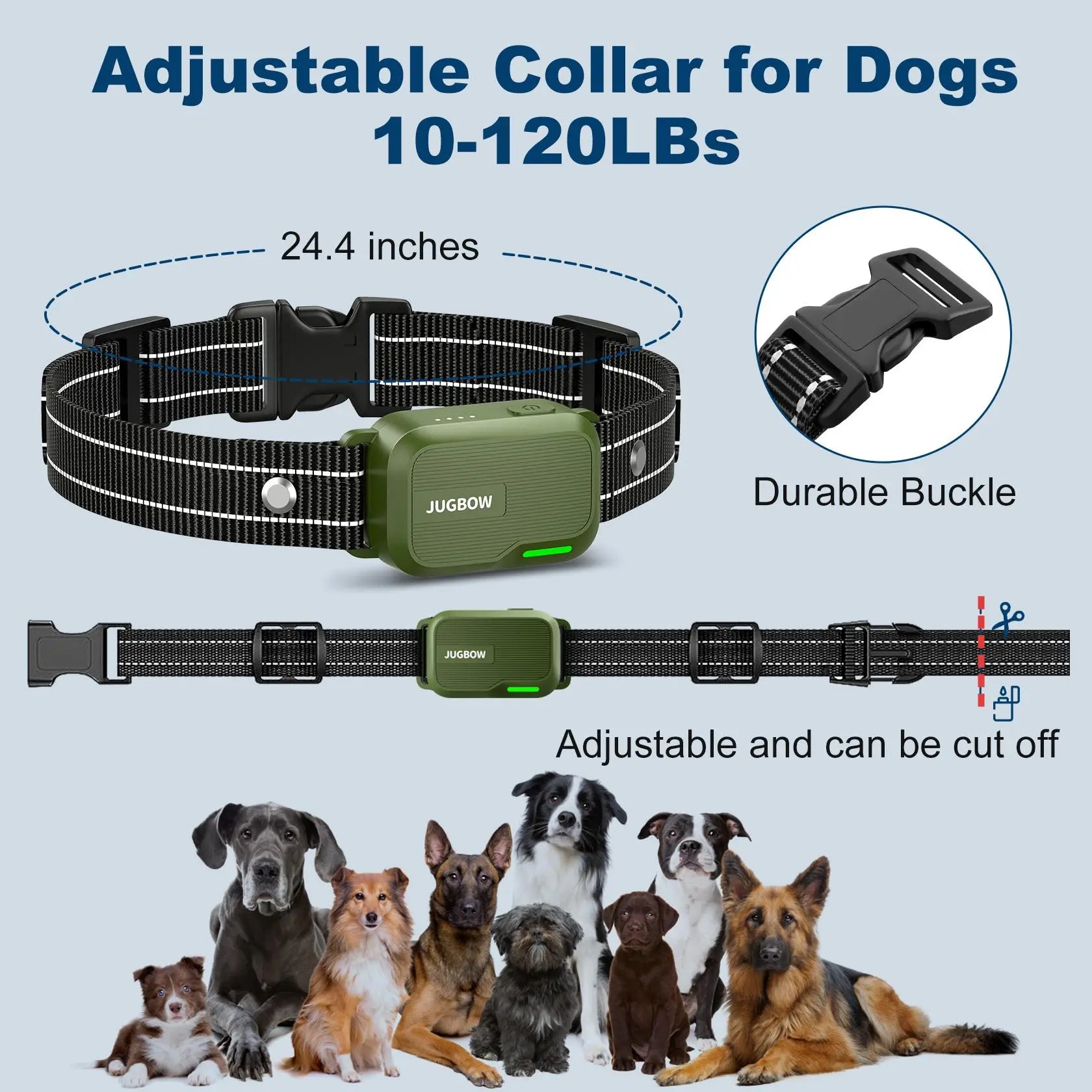 JUGBOW Remote Dog Training Collar - 4500FT Range, IPX8 Waterproof, 4 Training Modes, Rechargeable E-Collar for Behavior Correction