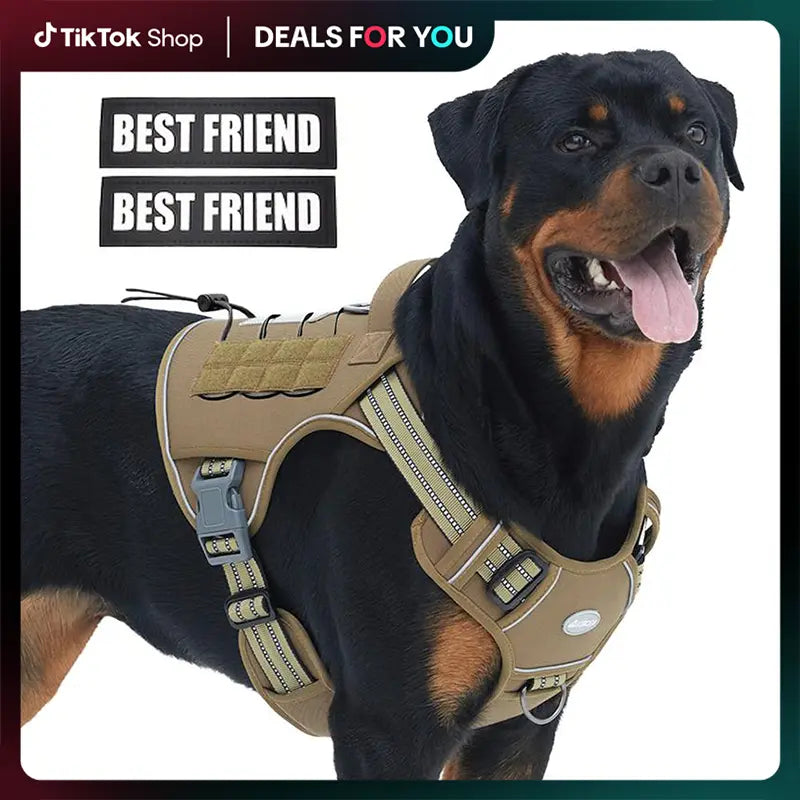 Auroth Tactical Dog Harness - Versatile Walking and Safety Harness for Small to Large Dogs, Durable and Reflective, Adjustable No-Pull Design, Ideal Pet Supplies