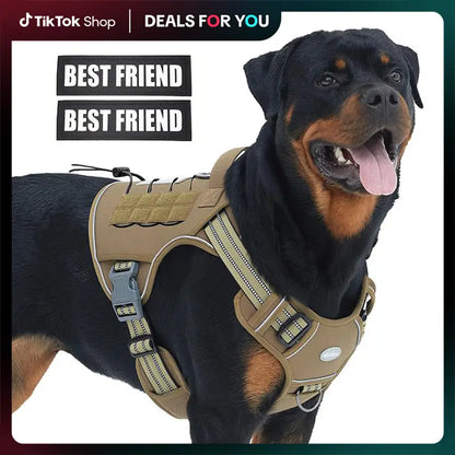 Auroth Tactical Dog Harness - Versatile Walking and Safety Harness for Small to Large Dogs, Durable and Reflective, Adjustable No-Pull Design, Ideal Pet Supplies