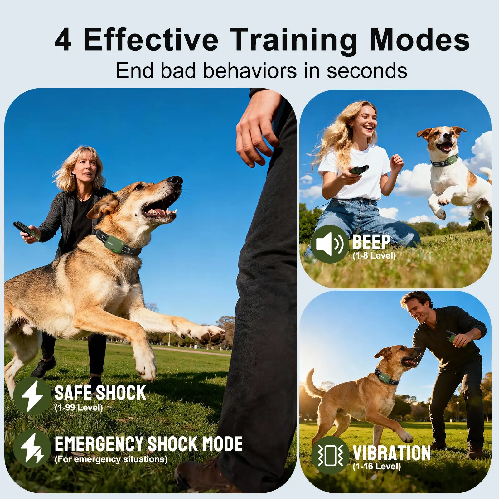 JUGBOW Remote Dog Training Collar - 4500FT Range, IPX8 Waterproof, 4 Training Modes, Rechargeable E-Collar for Behavior Correction