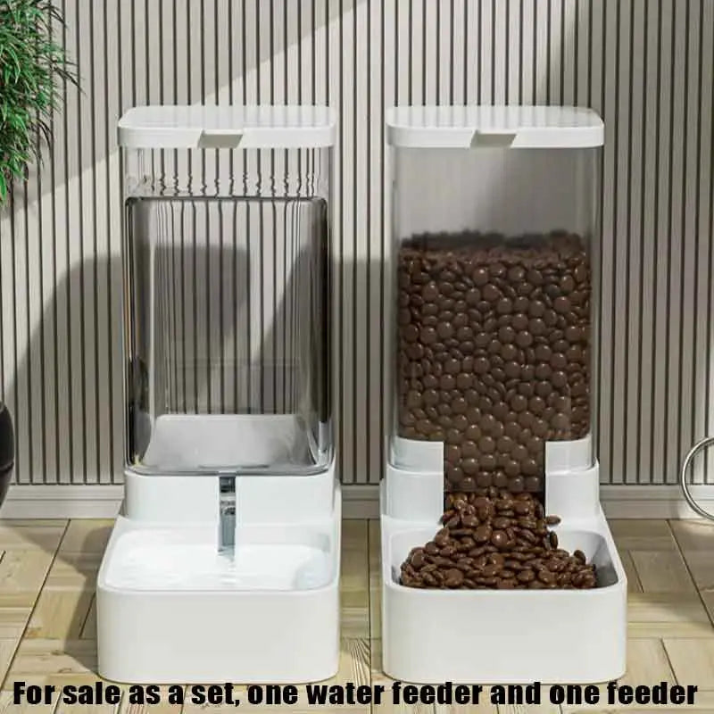 Summer Transparent Large Capacity Automatic Pet Feeder and Water Dispenser for Dogs and Cats