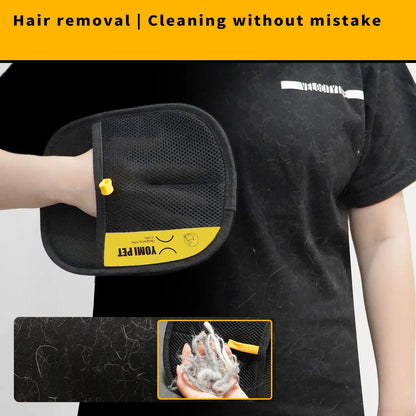 YOMI PET Electrostatic Hair Removal Gloves - Dual-Sided Brush for Effective Grooming and Cleaning of Cat and Dog Hair