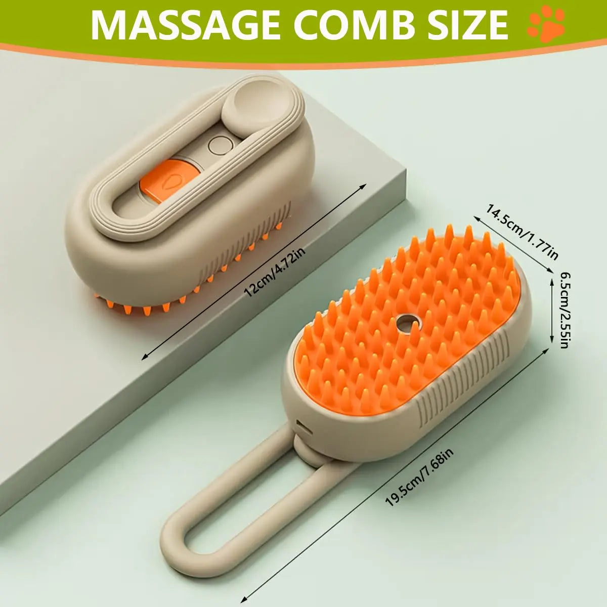 3-in-1 Pet Steam Brush and Hair Remover for Cats and Dogs - Adjustable Grooming Comb with Steamy Mist Technology for Effective Fur Removal