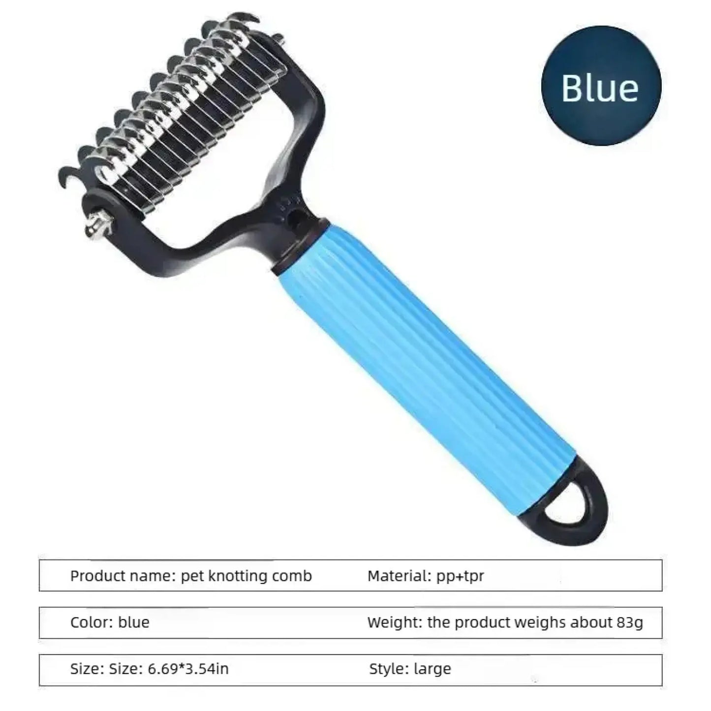 Professional Pet Grooming Tool - Universal Detangling Comb for Dogs, Stainless Steel Double-Sided Design for Efficient Shedding and Matted Hair Removal, Essential for Daily Coat Maintenance.