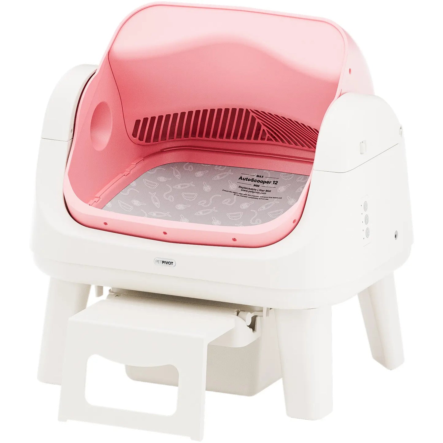 Petpivot Autoscooper 12 Lite Open Top Self-Cleaning Cat Litter Box with Automatic Operation, Dual Safety Sensors, Anti-Pinch Protection, and Senior Cat Accessibility Step