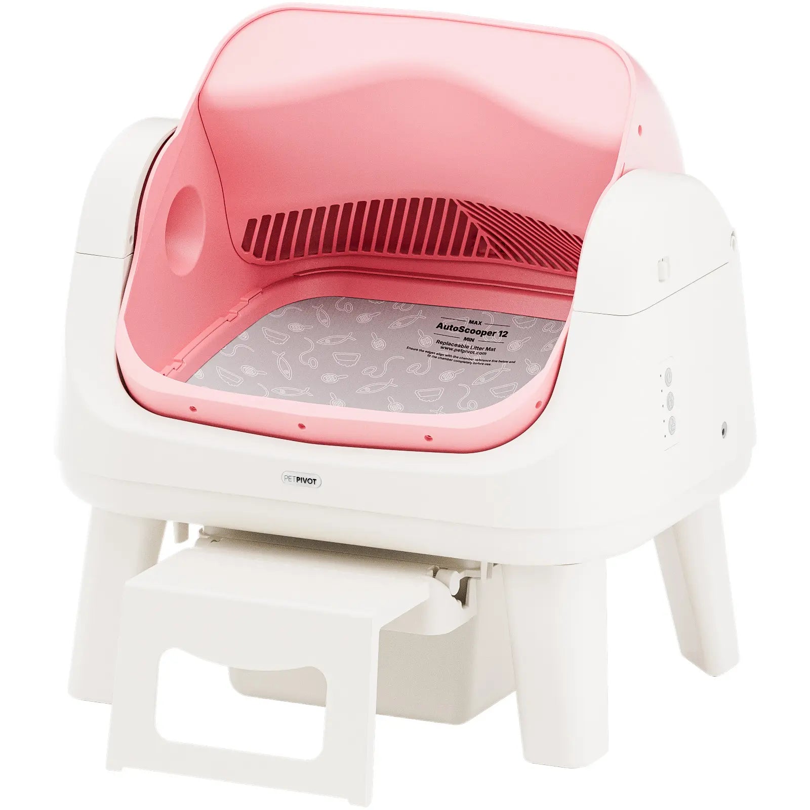 Petpivot Autoscooper 12 Lite Open Top Self-Cleaning Cat Litter Box with Automatic Operation, Dual Safety Sensors, Anti-Pinch Protection, and Senior Cat Accessibility Step