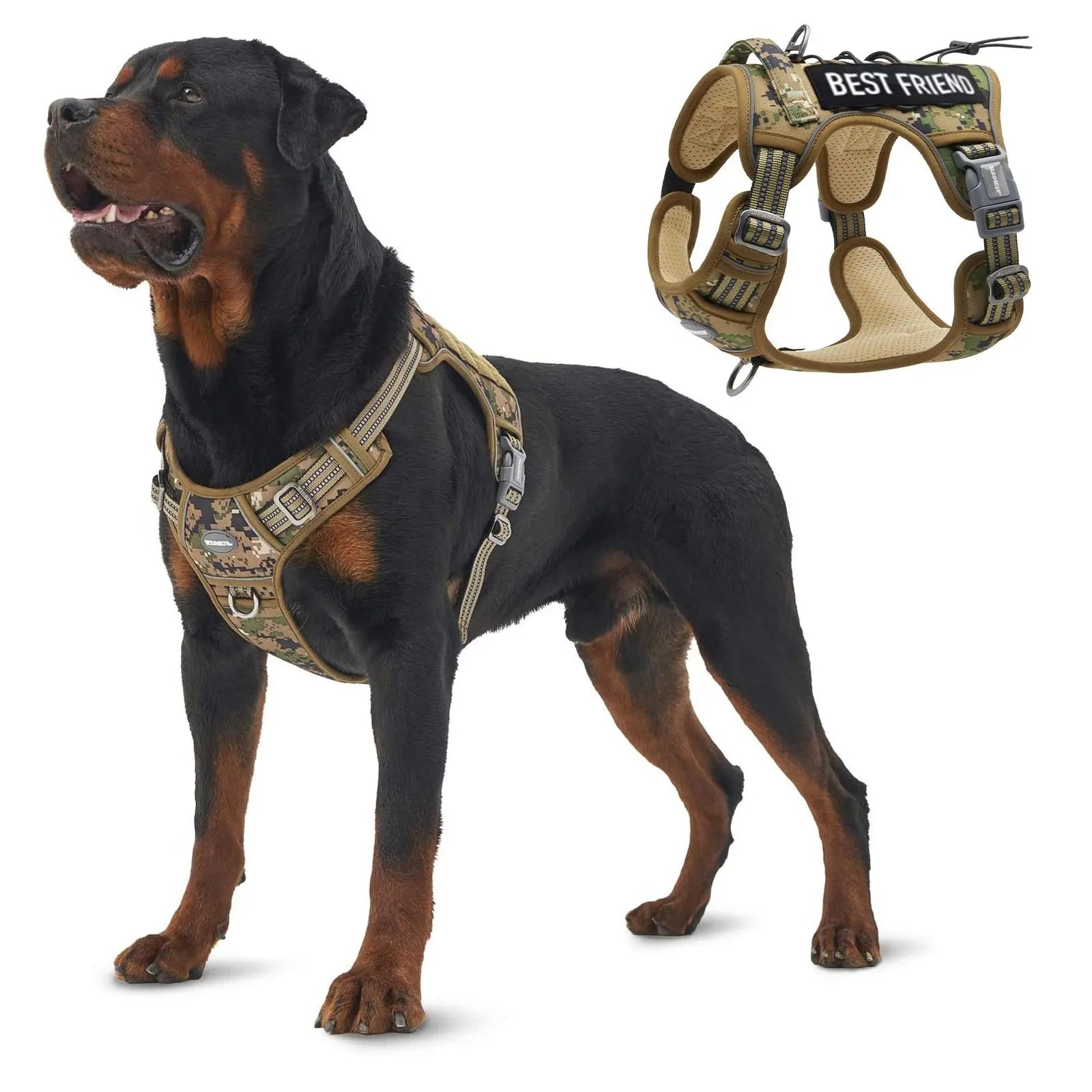 Auroth Tactical Dog Harness - Versatile Walking and Safety Harness for Small to Large Dogs, Durable and Reflective, Adjustable No-Pull Design, Ideal Pet Supplies