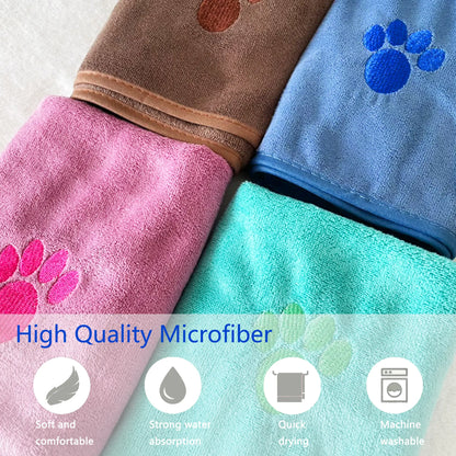 Quick-Drying Embroidered Terry Dog Bathrobe with Adjustable Belly Band - Super-Absorbent and Soft Fabric
