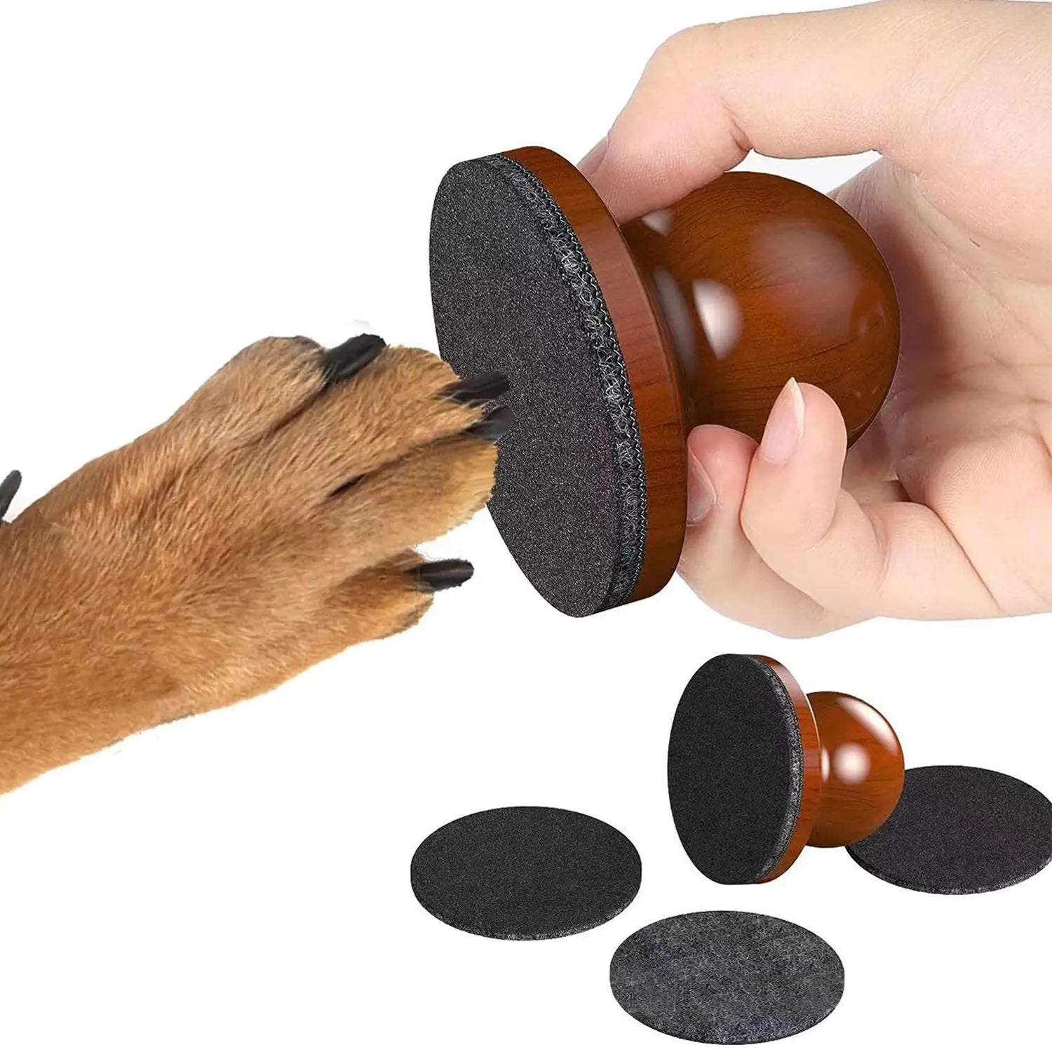 Pet Nail Care File Set - Includes 3 Replaceable Sheets and Ergonomic Wooden Handle for Stress-Free Grooming of Dogs and Cats