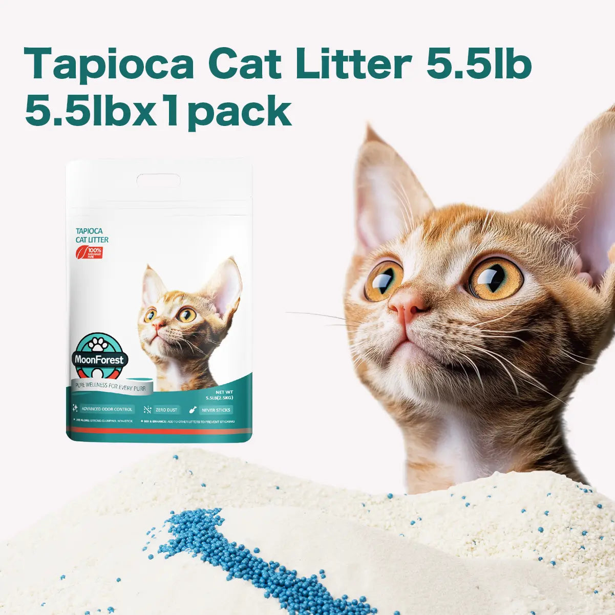 Moonforest Premium Clumping Tofu Cat Litter - Low Dust Formula for Optimal Feline Comfort