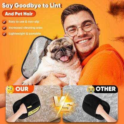 Premium Electrostatic Pet Hair Removal Gloves for Cats and Dogs - Reusable Mitt for Effective Hair Removal on Furniture, Carpets, and Car Seats