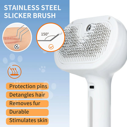 Catpick Pet Spray Hair Removal Comb with Odor Eliminating Feature, One-Button Operation for Cats and Dogs