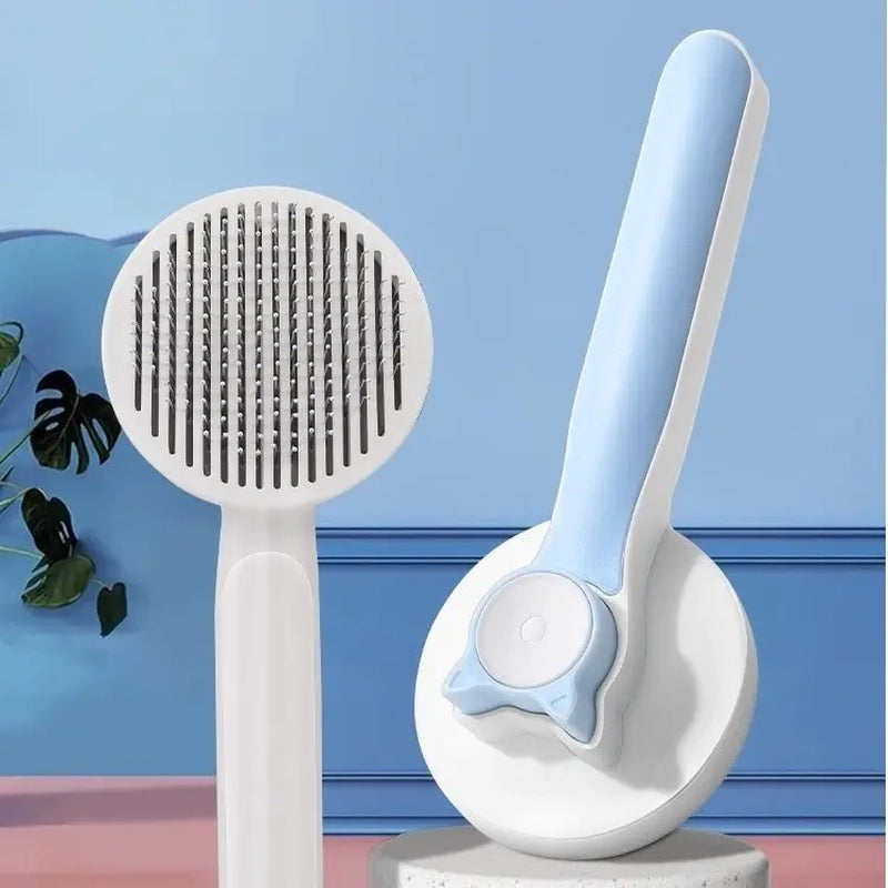 2025 Premium Pet Grooming Brush - Self-Cleaning, De-Shedding, and Hair Removal Tool for Pet Care