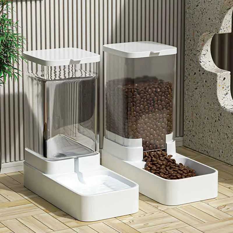 Summer Transparent Large Capacity Automatic Pet Feeder and Water Dispenser for Dogs and Cats