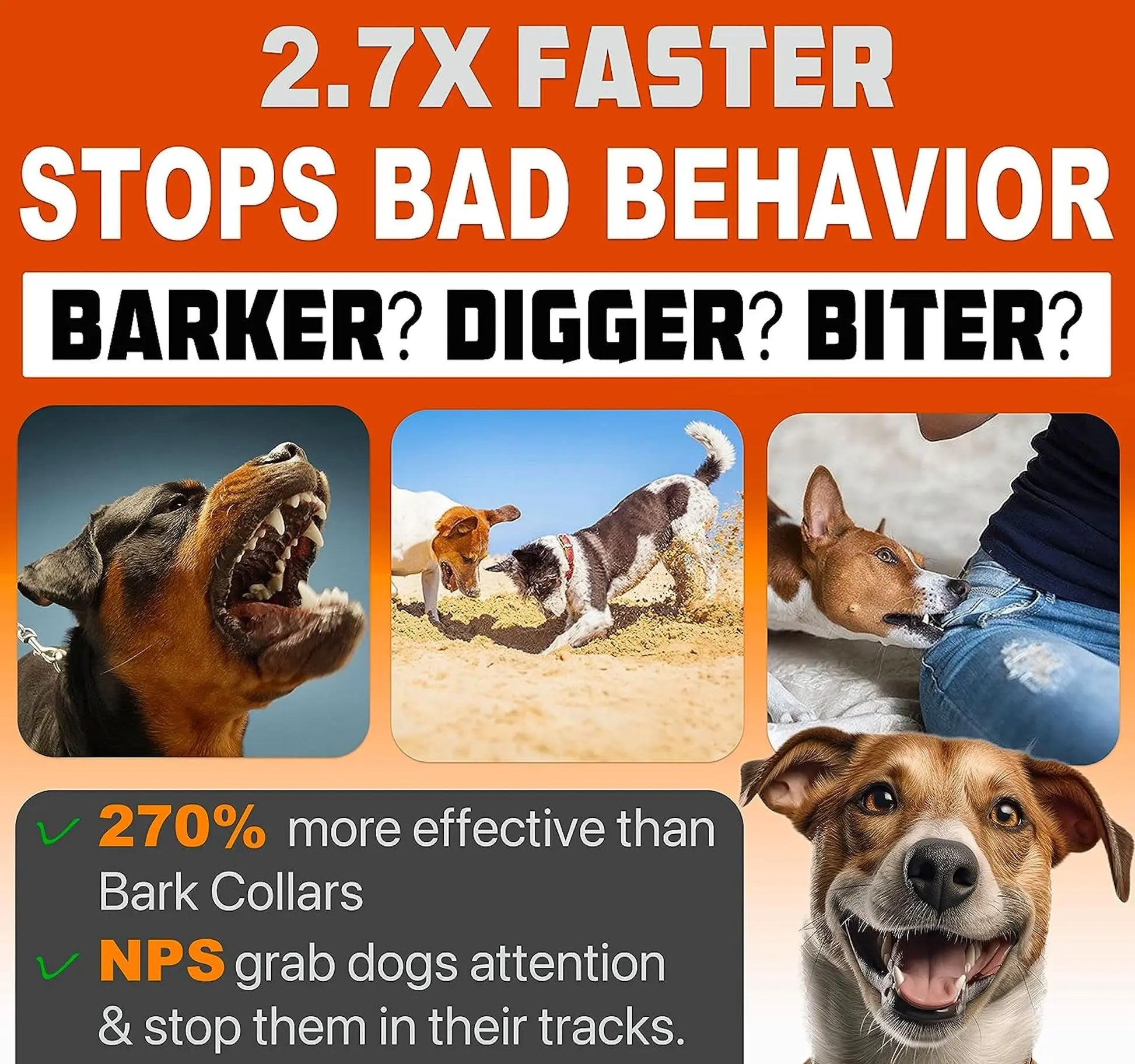 NPS 2025 Ultrasonic Dog Bark Deterrent Device - Effective Behavior Management Without Yelling or Physical Correction