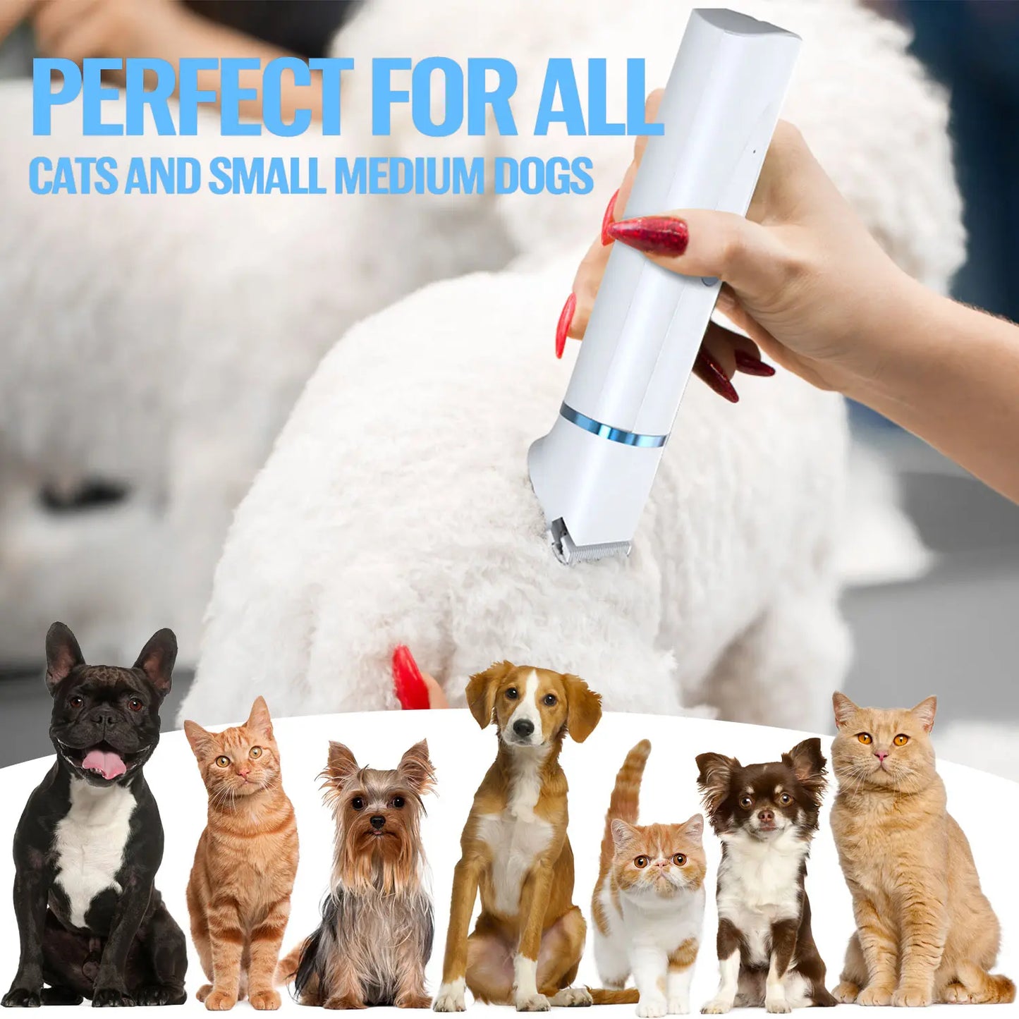 Petygo Professional 4-In-1 Dog Grooming Kit with Nail Grinder and Paw Trimmer - Low-Noise, Rechargeable, Cordless Electric Clippers for Dogs, Cats, and Small Pets - Ideal Gift for Holidays and Special Occasions