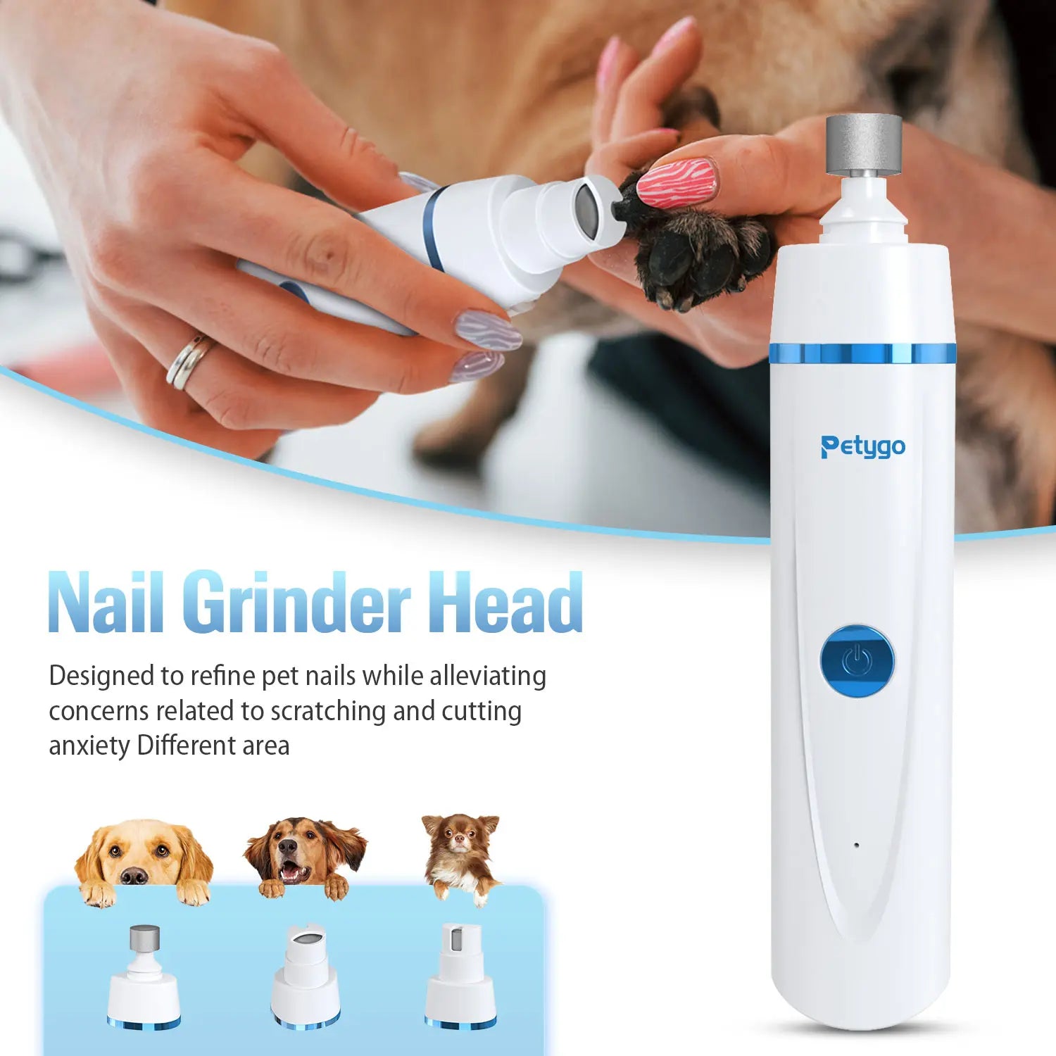 Petygo Professional 4-In-1 Dog Grooming Kit with Nail Grinder and Paw Trimmer - Low-Noise, Rechargeable, Cordless Electric Clippers for Dogs, Cats, and Small Pets - Ideal Gift for Holidays and Special Occasions