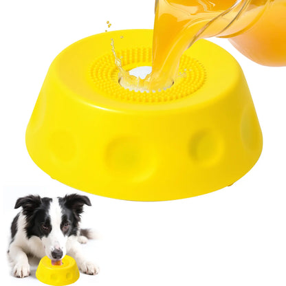 3-in-1 Suction Slow Feeder Dog Bowl with No-Spill Licking Mat, Integrated Treat Ball, and Cleaning Brush - Interactive Anti-Slip Design for Yogurt, Peanut Butter, and Liquid Treats