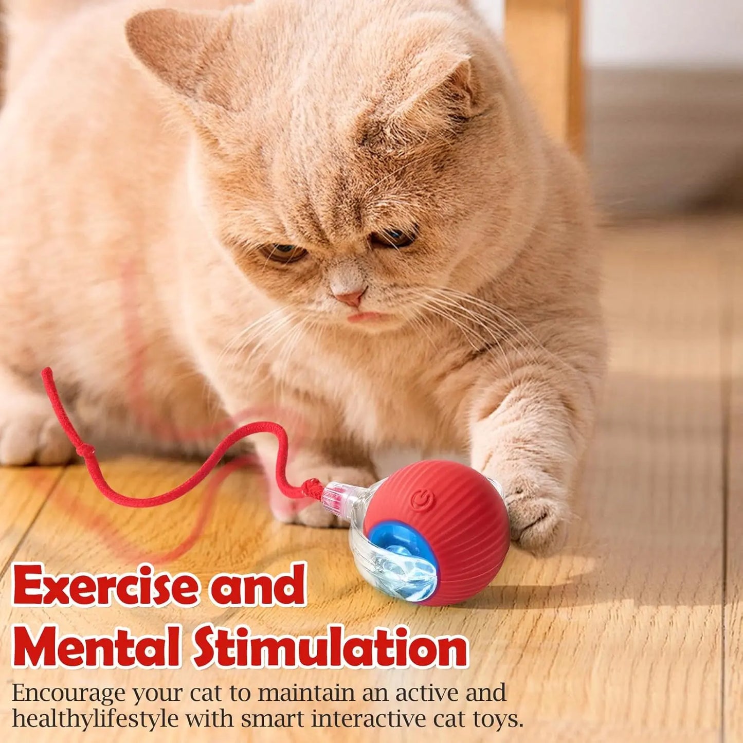 Automated Interactive Cat Toy Ball: Motion-Sensing Electric Ball for Indoor Cats and Dogs, Enhancing Playtime and Physical Activity. Ideal Pet Gift and Accessory.