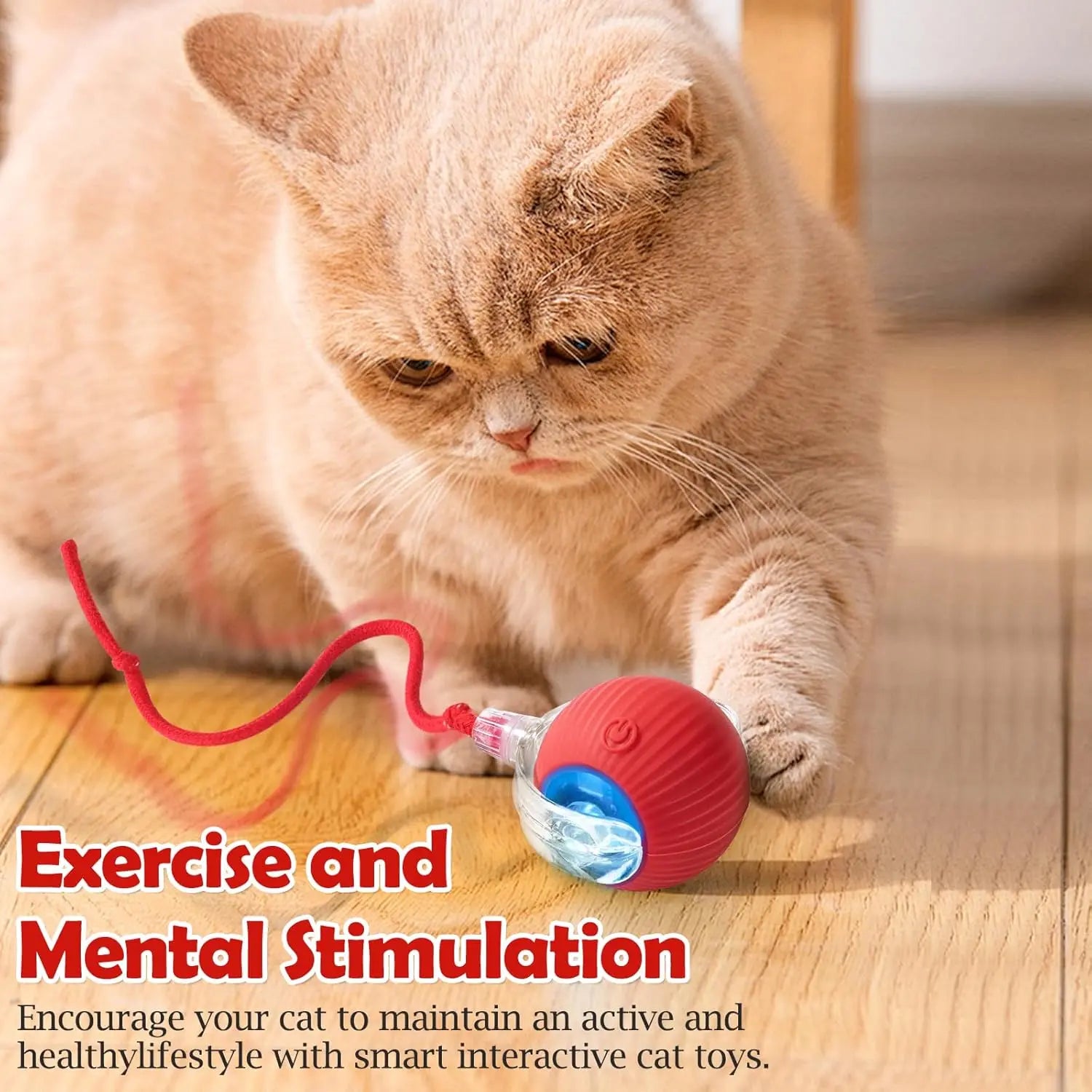 Automated Interactive Cat Toy Ball: Motion-Sensing Electric Ball for Indoor Cats and Dogs, Enhancing Playtime and Physical Activity. Ideal Pet Gift and Accessory.