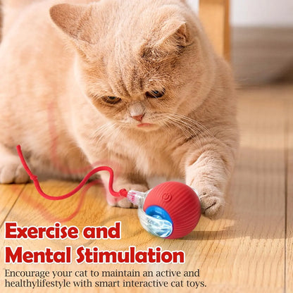 Automated Interactive Cat Toy Ball: Motion-Sensing Electric Ball for Indoor Cats and Dogs, Enhancing Playtime and Physical Activity. Ideal Pet Gift and Accessory.