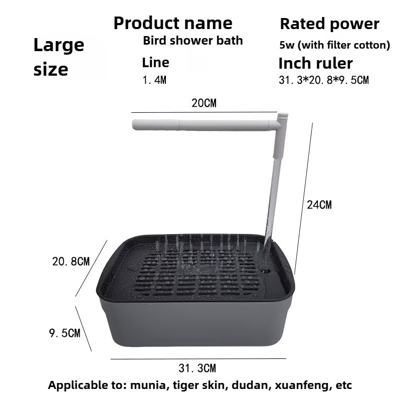 Automatic Bird Bath Basin for Daily Health and Hygiene of Parrots