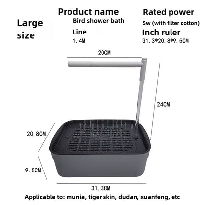 Automatic Bird Bath Basin for Daily Health and Hygiene of Parrots