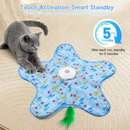 Interactive Rechargeable Feather Hunting Toy for Cats - Automatic Hide and Seek Indoor Exercise and Boredom Relief for All Breeds