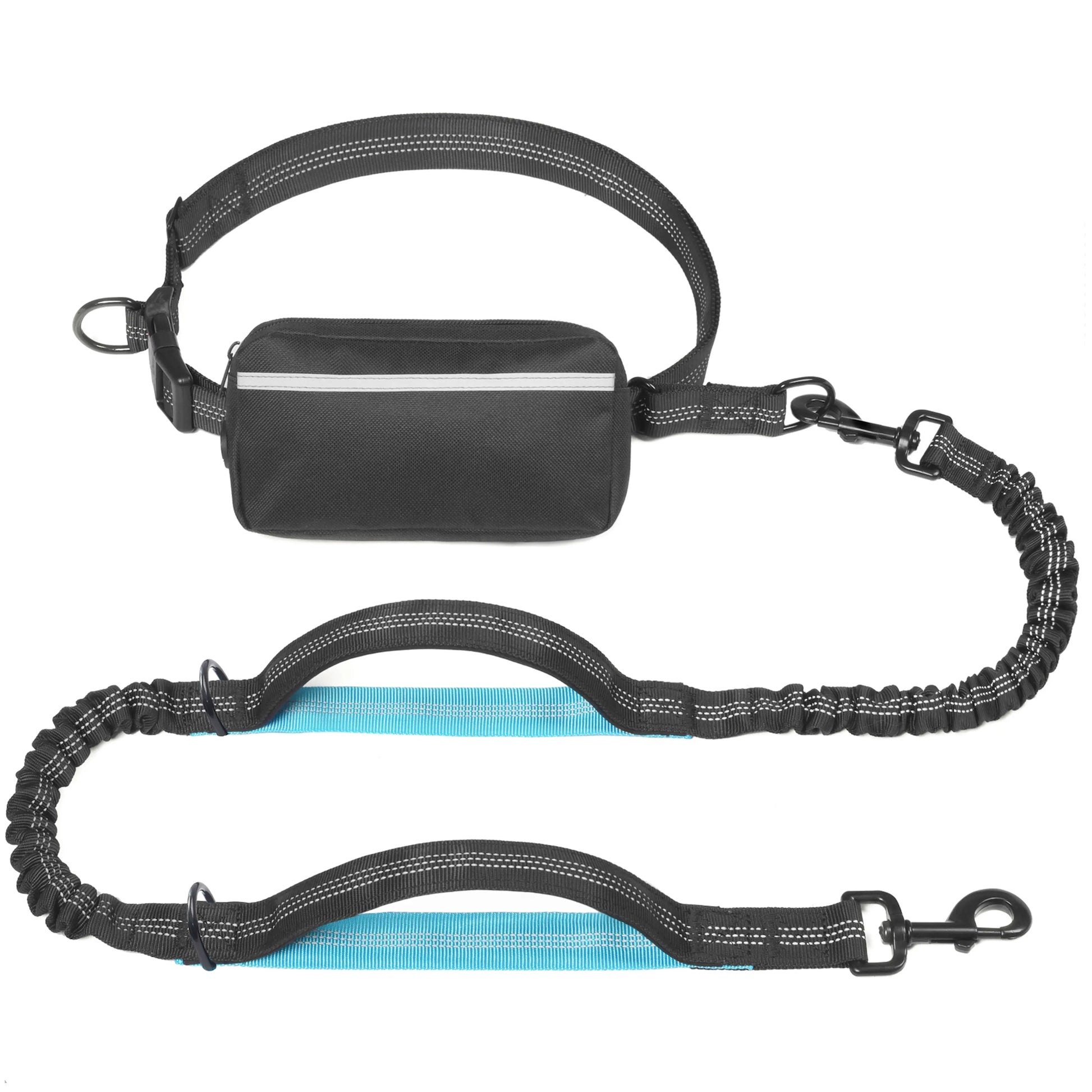 Iyoshop Hands-Free Dog Leash with Zipper Pouch, Dual Padded Handles, and Durable Bungee for Walking, Jogging, and Running