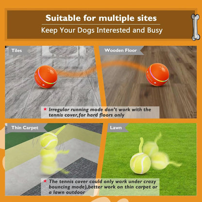 Interactive Motion-Activated Dog Ball - Durable USB Rechargeable Toy for Small, Medium, and Large Dogs