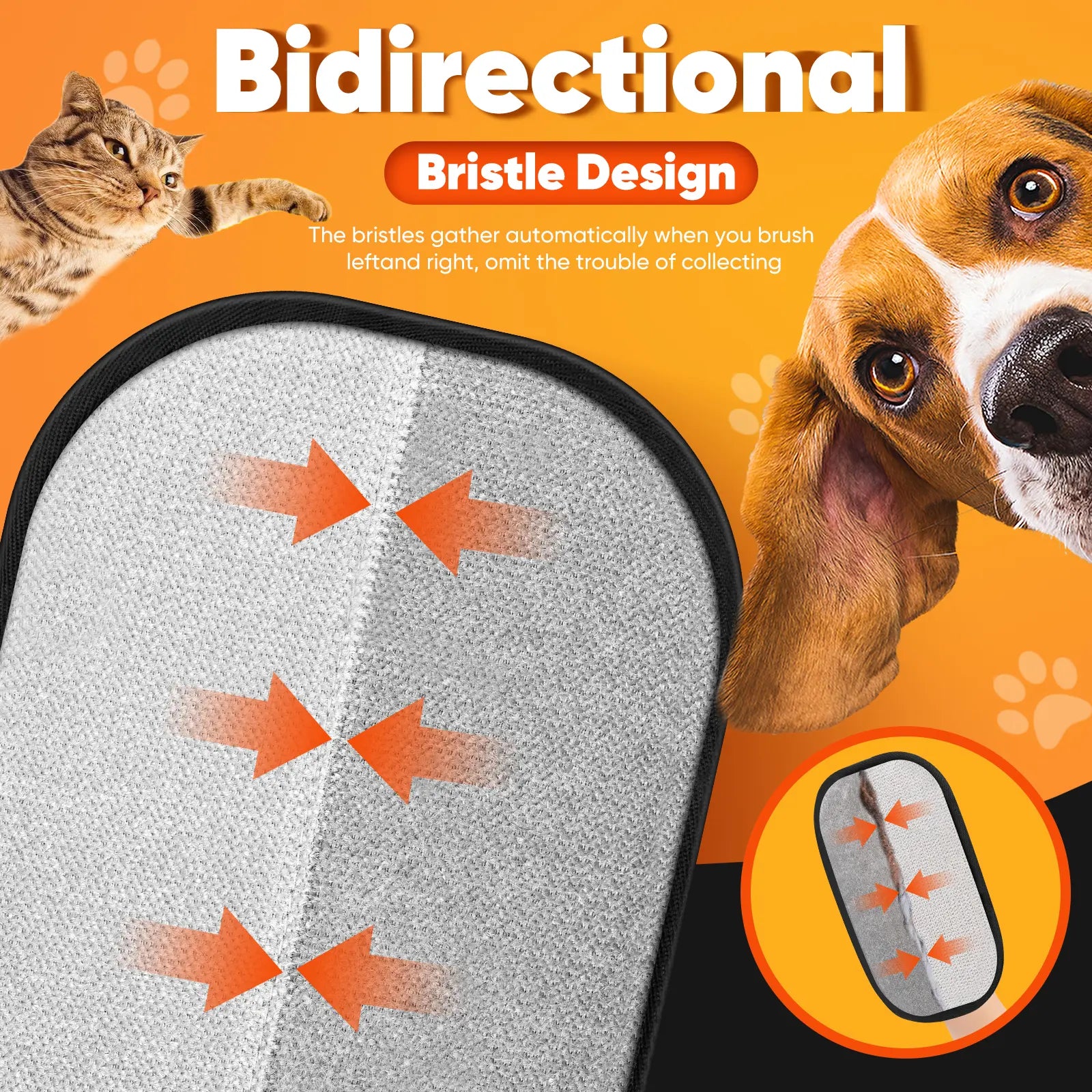 Premium Electrostatic Pet Hair Removal Gloves for Cats and Dogs - Reusable Mitt for Effective Hair Removal on Furniture, Carpets, and Car Seats