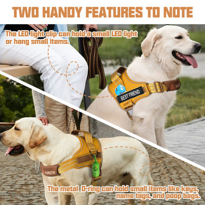 Auroth No-Pull Dog Harness with Safety Straps – Soft Padded Service Vest, Reflective and Adjustable, Easy On & Off – Perfect for Walking and Training, Suitable for Small, Medium, and Large Dogs