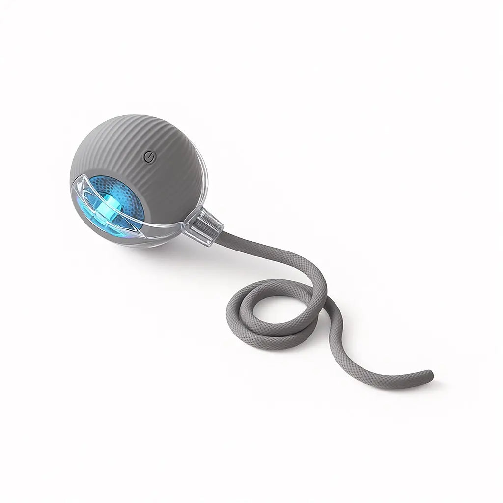 Mizusu Interactive Teaser Toy for Cats and Dogs with Dual Tails and Rolling Ball, Ideal for Kittens - Pet Supplies and Accessories