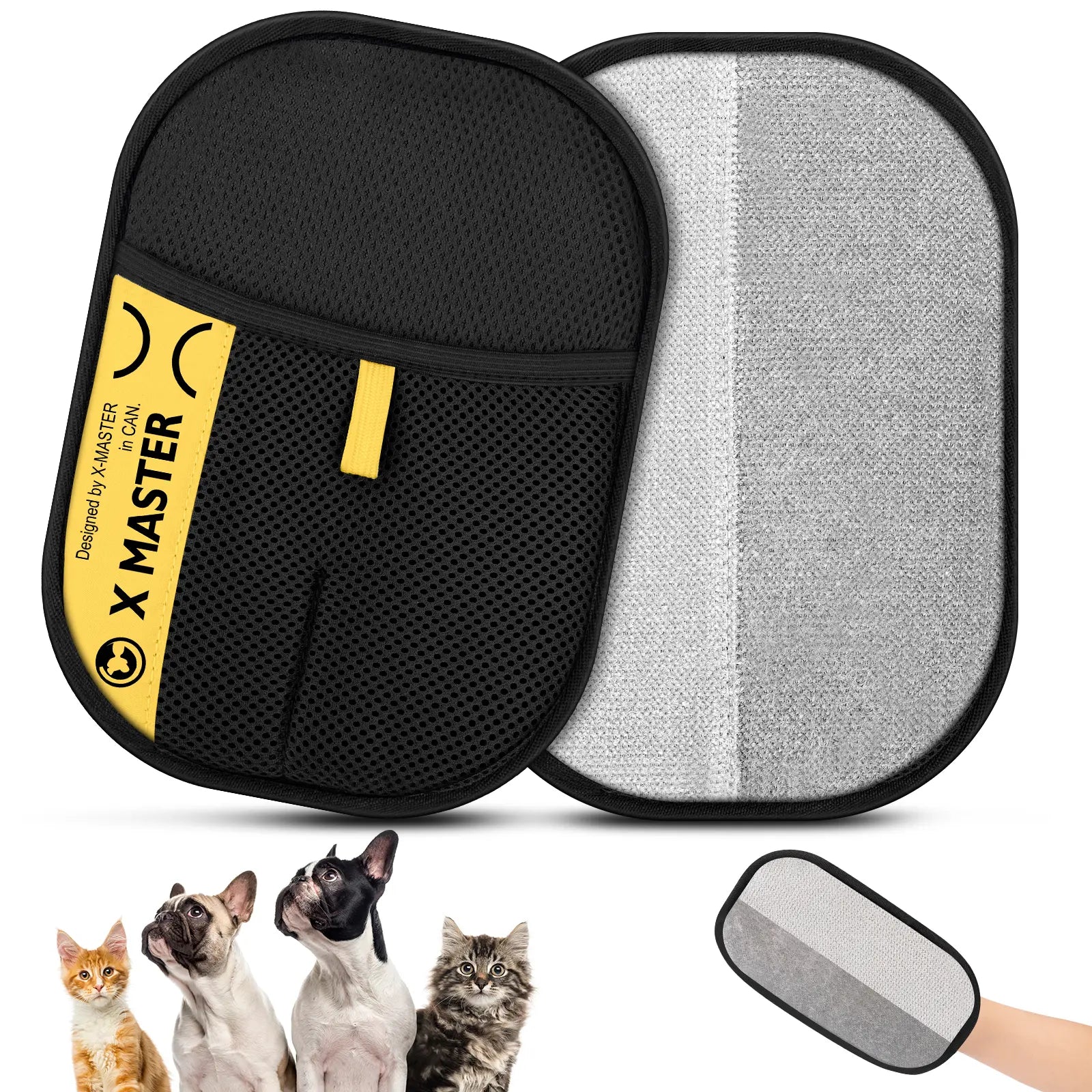 Premium Electrostatic Pet Hair Removal Gloves for Cats and Dogs - Reusable Mitt for Effective Hair Removal on Furniture, Carpets, and Car Seats