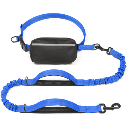 Iyoshop Hands-Free Dog Leash with Zipper Pouch, Dual Padded Handles, and Durable Bungee for Walking, Jogging, and Running