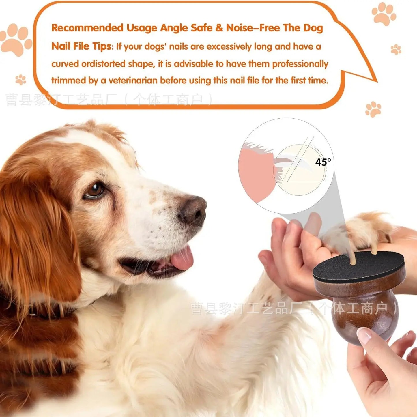 Pet Nail Care File Set - Includes 3 Replaceable Sheets and Ergonomic Wooden Handle for Stress-Free Grooming of Dogs and Cats