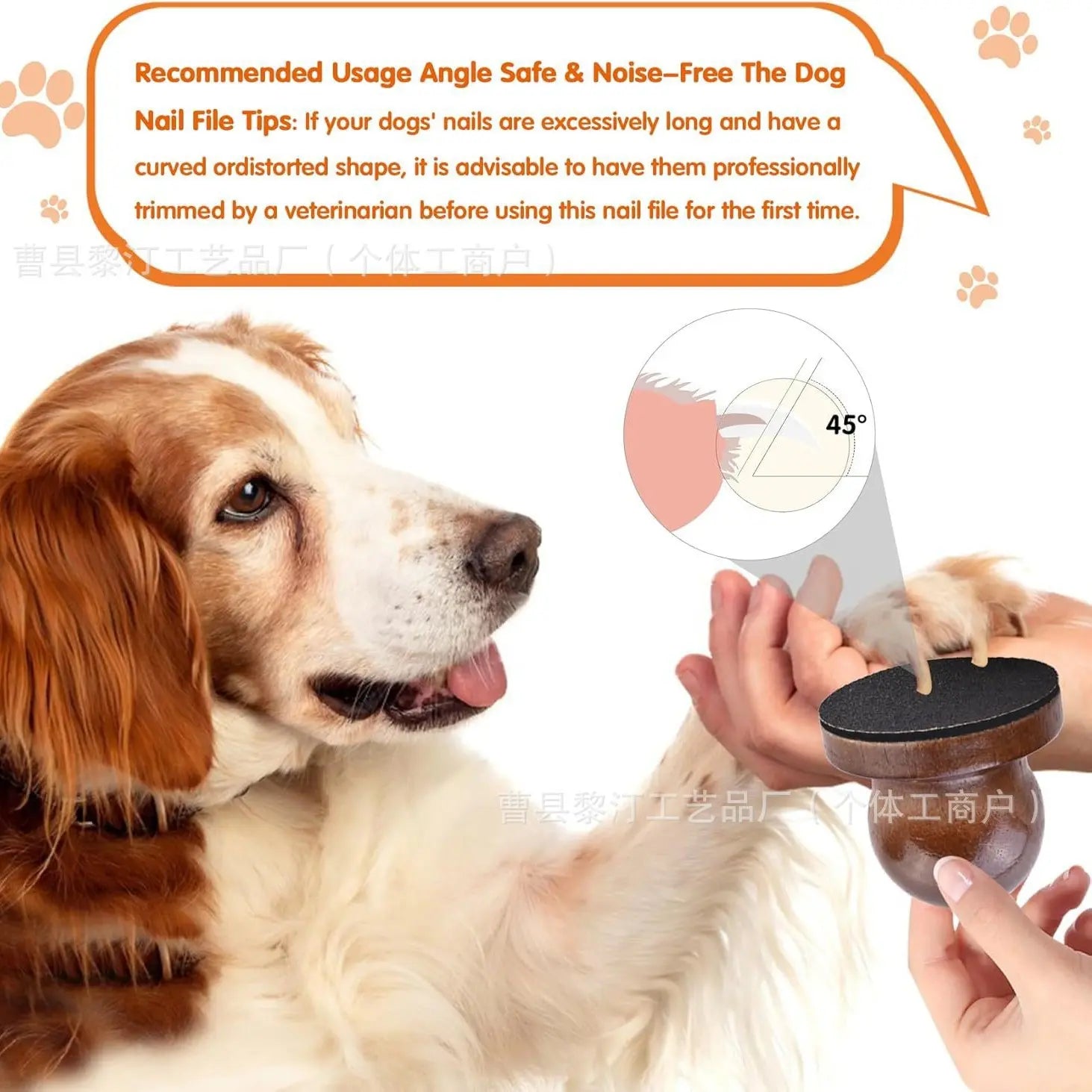 Pet Nail Care File Set - Includes 3 Replaceable Sheets and Ergonomic Wooden Handle for Stress-Free Grooming of Dogs and Cats
