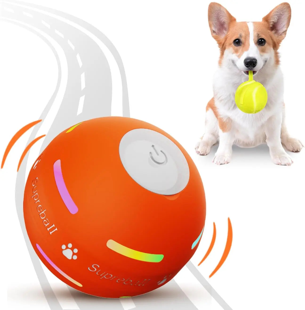 Interactive Motion-Activated Dog Ball - Durable USB Rechargeable Toy for Small, Medium, and Large Dogs