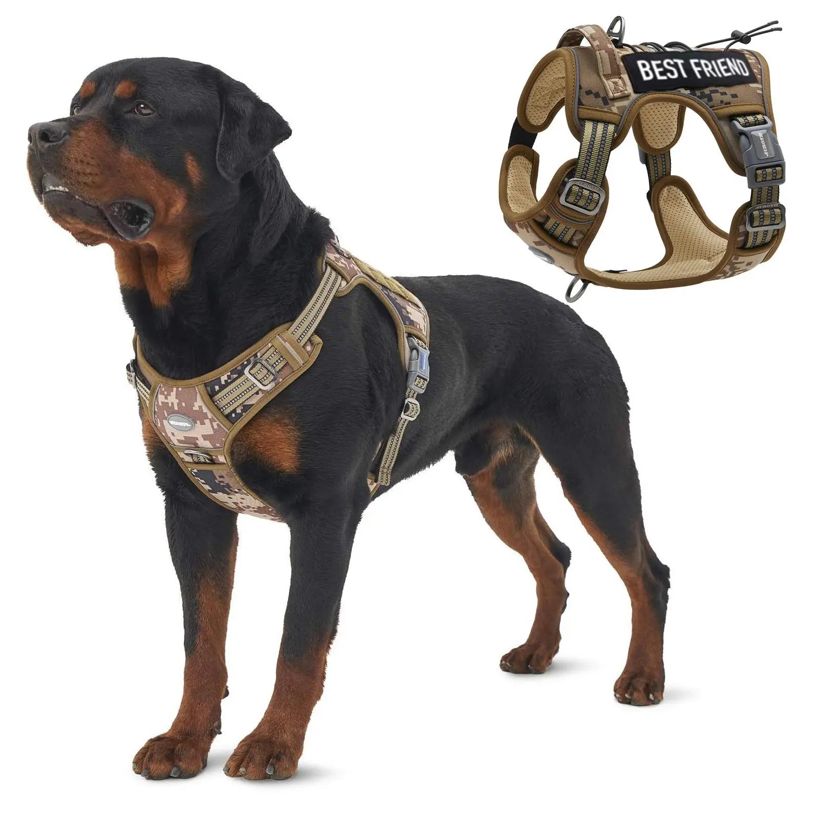 Auroth Tactical Dog Harness - Versatile Walking and Safety Harness for Small to Large Dogs, Durable and Reflective, Adjustable No-Pull Design, Ideal Pet Supplies