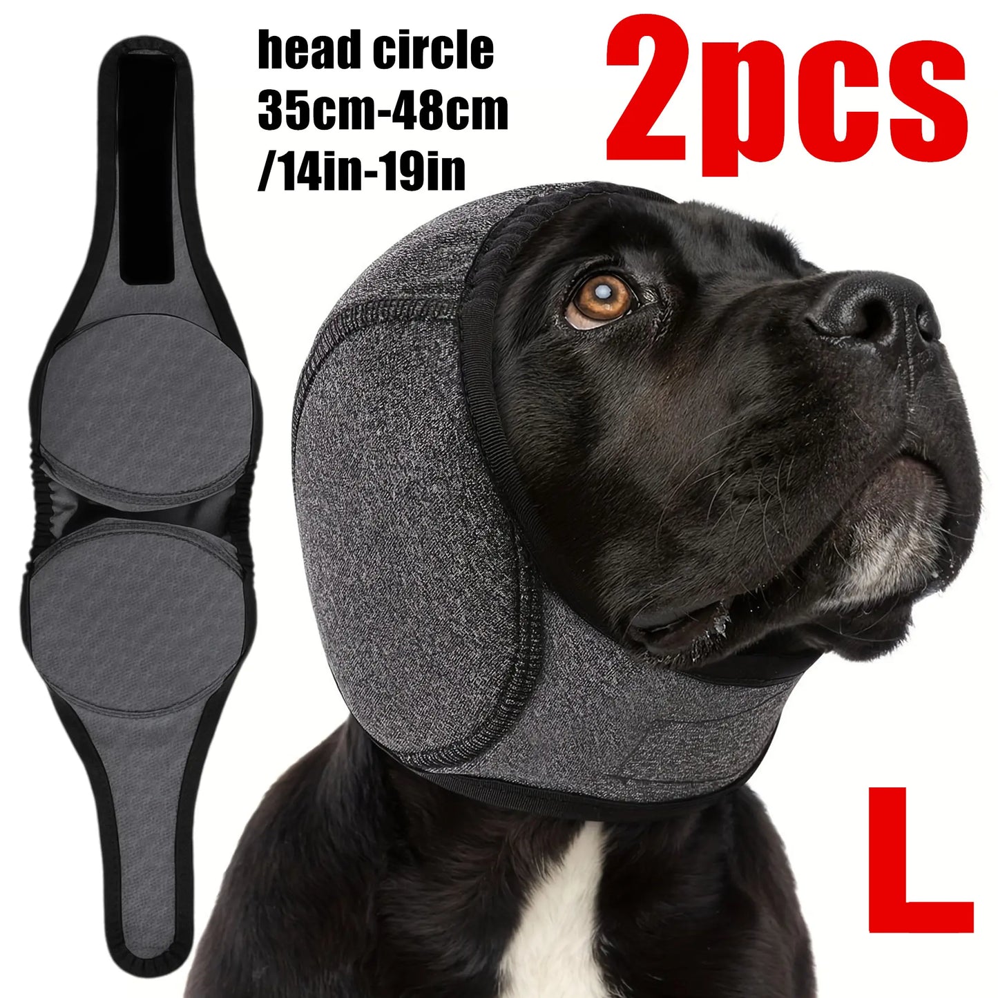 Dog Ear Protection Earmuffs and Bandana Set for Noise Reduction and Hearing Safety - Adjustable, Breathable Soft Material, Perfect for Swimming and Beach Activities