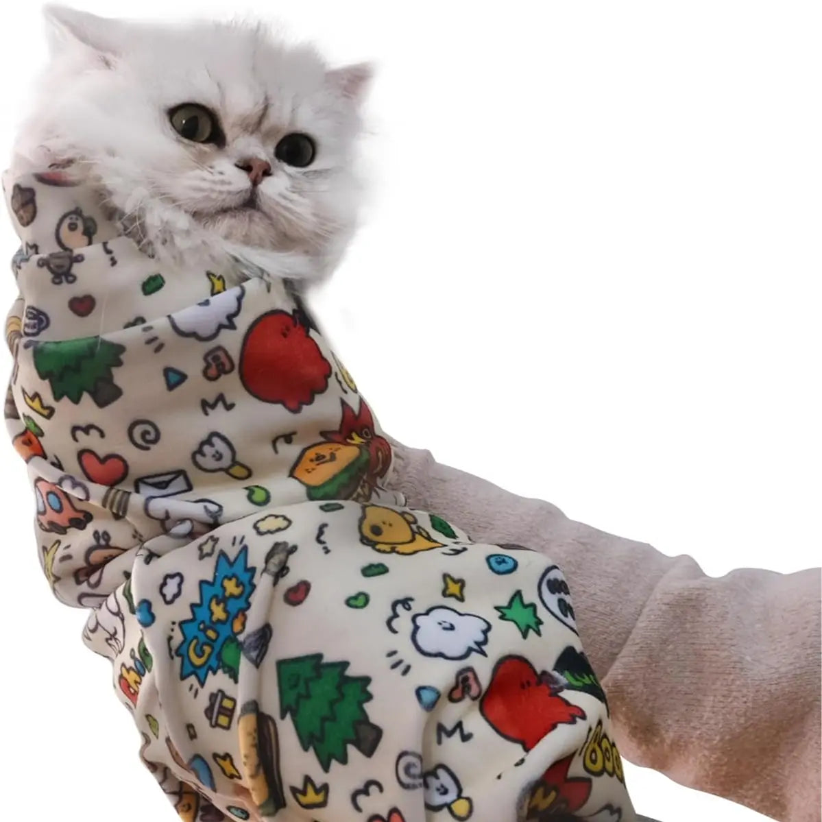 Supetspaw Reusable Cat Grooming Wrap – Washable Self-Adhesive Anti-Scratch Restraint for Stress-Free Nail Clipping, Face Cleaning, Medication, and Multifunctional Care | Ideal for Makeup or Camera Travel Storage